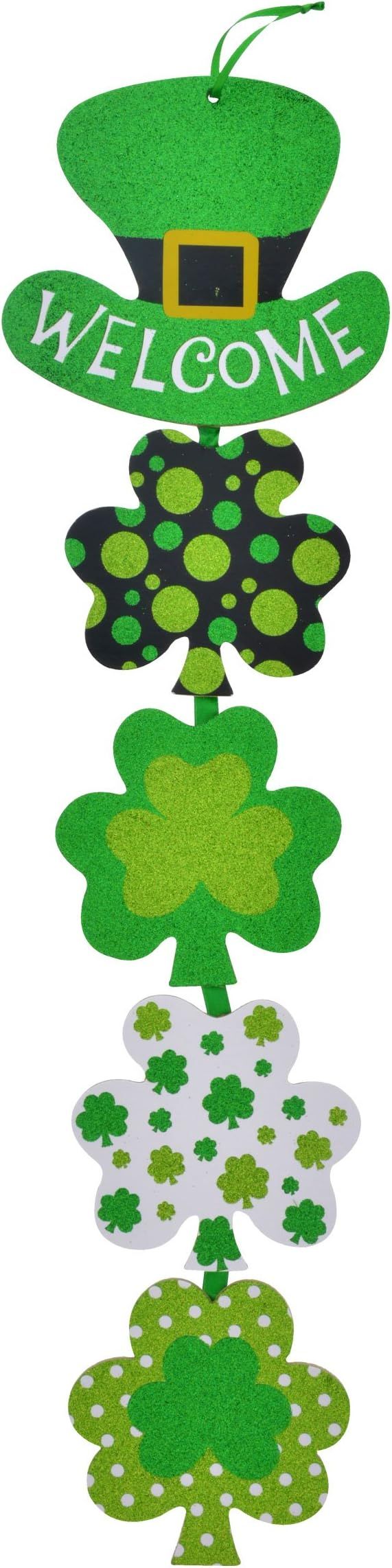 Glittery St. Patricks Day Themed Hanging Welcome Sign | Amazon (US)