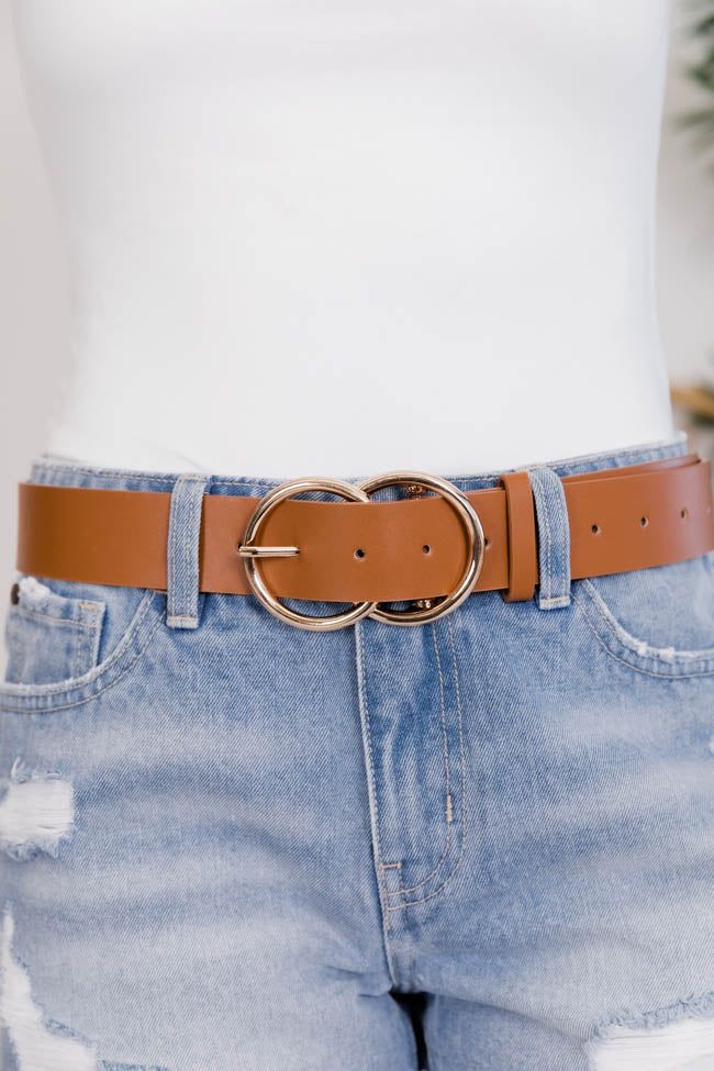 Count Your Blessings Circle Cognac Belt | The Pink Lily Boutique