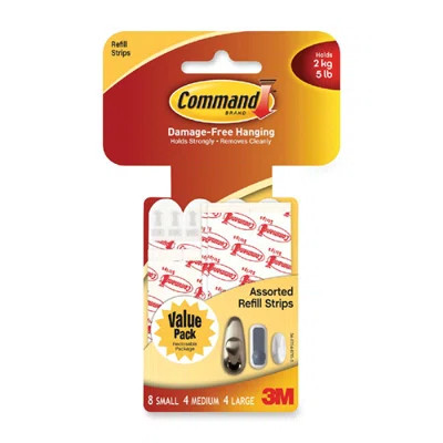 Mounting/Replacement Strips, Assorted, 16 per Pack, White | Wayfair North America