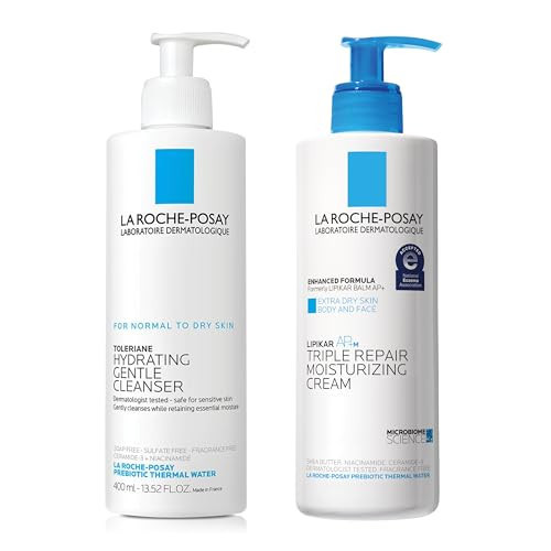 Bundle of La Roche-Posay Toleriane Hydrating Gentle Face Cleanser + Lipikar AP+ Triple Repair Moisturizing Cream | Amazon (US)