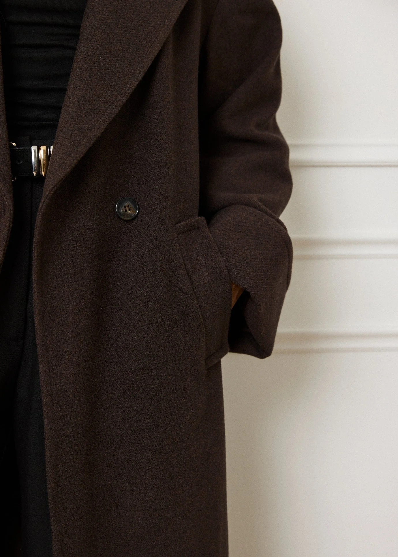 RELAXED WOOL BLEND COAT - BROWN | WAT The Brand