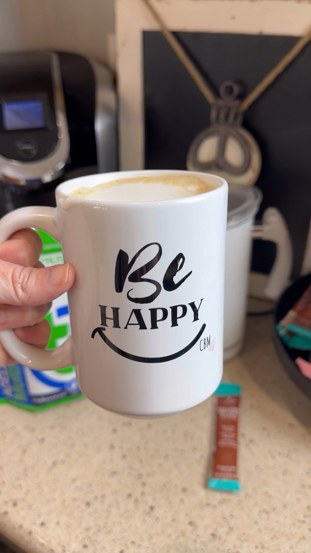 My coffee bar favs 🤍 helped me with my intermittent fasting and drop 30 lbs 👏 it’s my “BE Happy” morning routine!! 

TheLoriConway on insta! 

#CrazyBusyMama #LTKhome #LTKover40

#LTKVideo