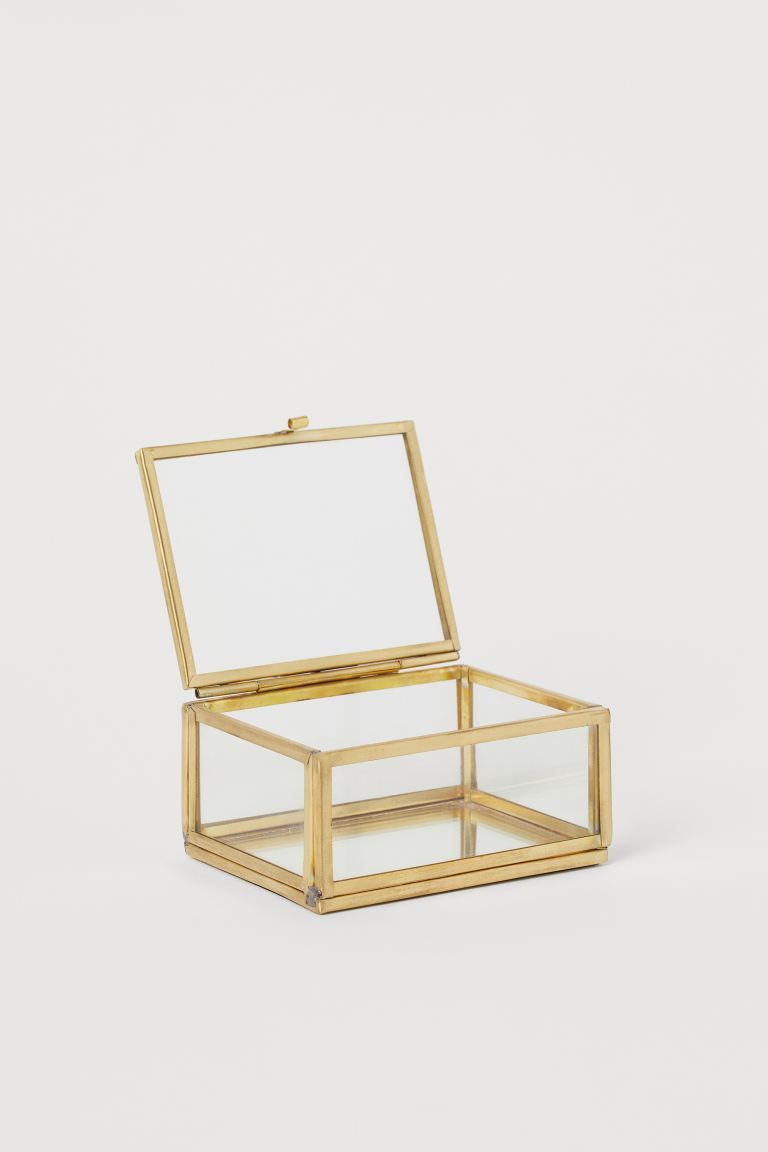 Small clear glass box - Gold - Home All | H&M GB | H&M (UK, MY, IN, SG, PH, TW, HK)