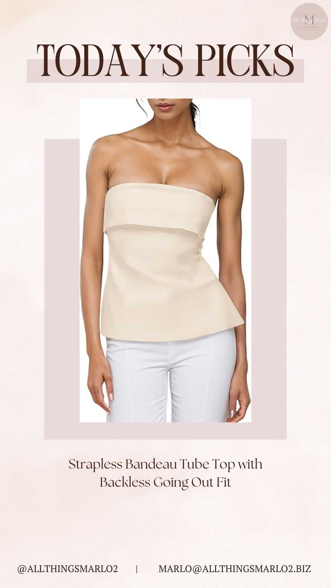 Strapless Bandeau Tube Top with Backless Going Out Fit 

 #LTKootd #LTKWorkwear #LTKTravel