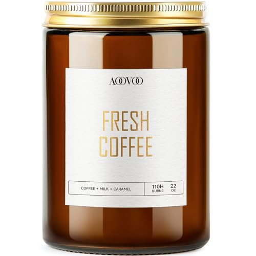 AOOVOO Fresh Coffee Candle - Large Scented Soy Wax Aromatherapy Candle, 22oz | Amazon (US)