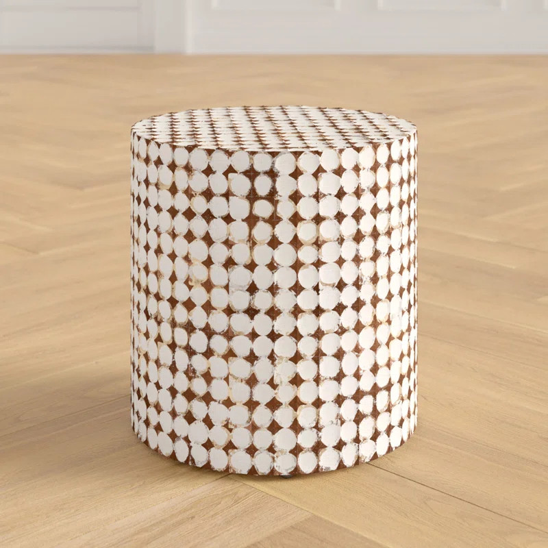 Ewan Solid Wood Drum End Table | Wayfair Professional