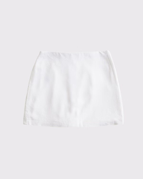 The A&F Scarlett Linen-Blend Mini Skort | Abercrombie & Fitch (US)