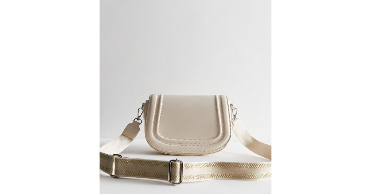 Cream Webbed Cross Body Saddle Bag | New Look | New Look (UK)