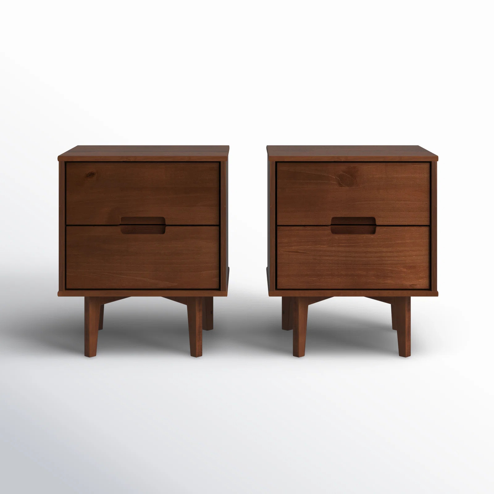 Wade Logan® Aizlyn Mid-Century Modern Solid Wood Groove-Handle Nightstands & Reviews | Wayfair | Wayfair North America