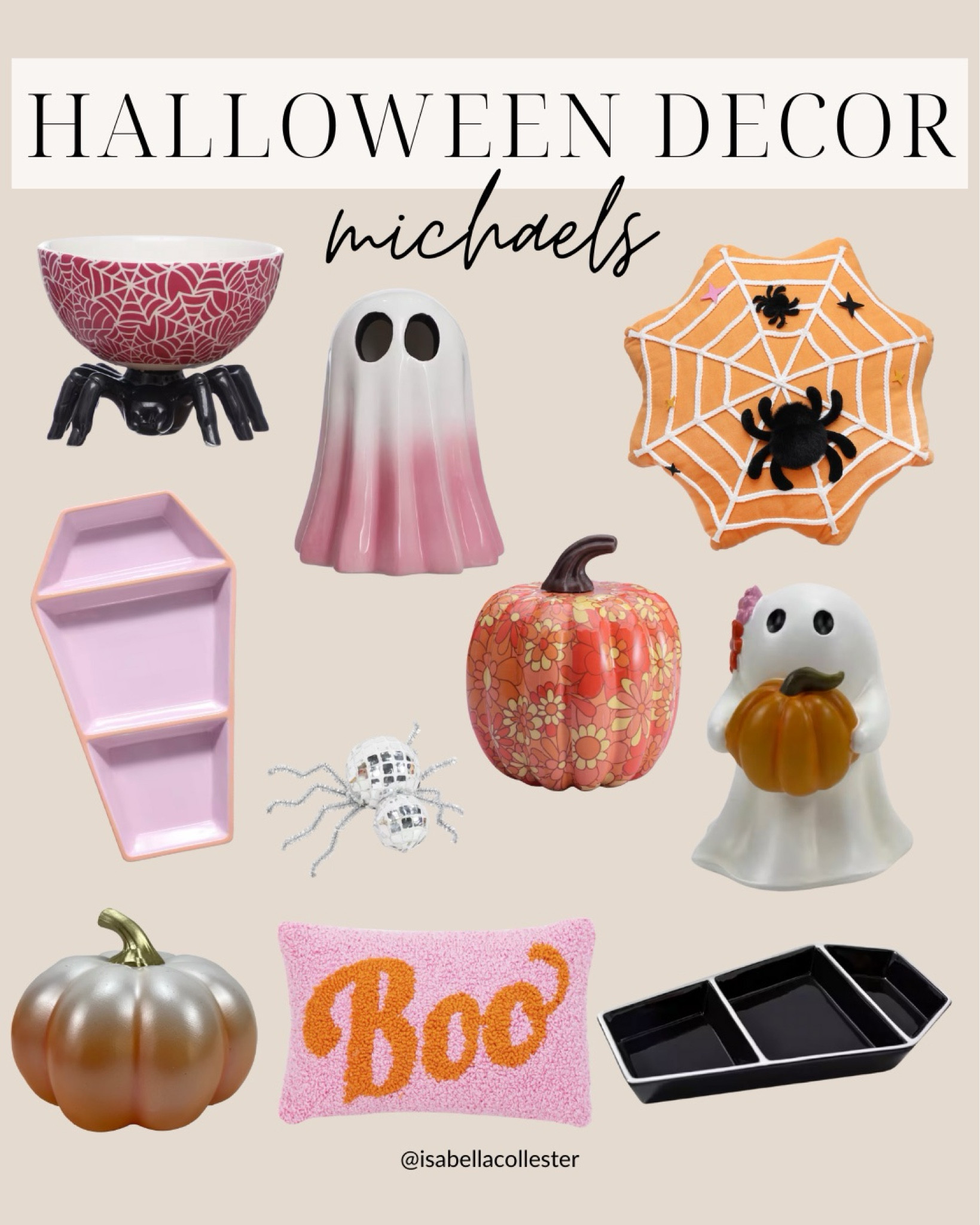The CUTEST Halloween decor from Michael’s! 

halloween decor, michael’s halloween, fall decor, pumpkins, ghost decor, halloween pillows, disco ball pillow, halloween home, spooky decor, pink halloween, halloween home decor #ltkhalloween 

#LTKFamily #LTKSeasonal #LTKHome