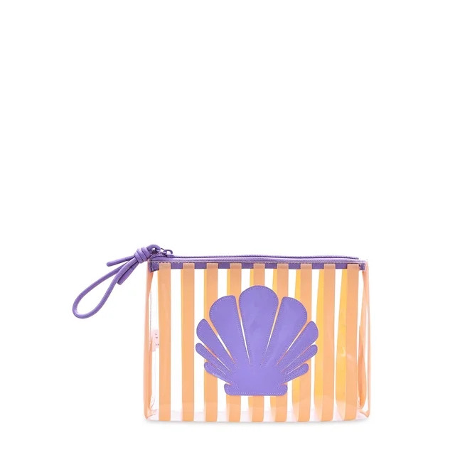 No Boundaries Women's Shell Graphic Beach Pouch - Vertical Stripe | Walmart (US)