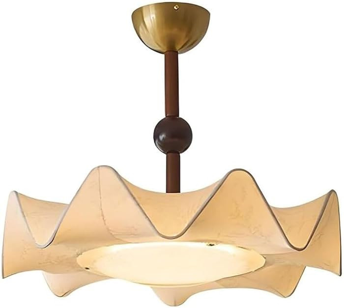 Mid Century Modern Flush Mount Ceiling Light or Pendant Fixture Fabric Floral Design LED Dimmable... | Amazon (US)