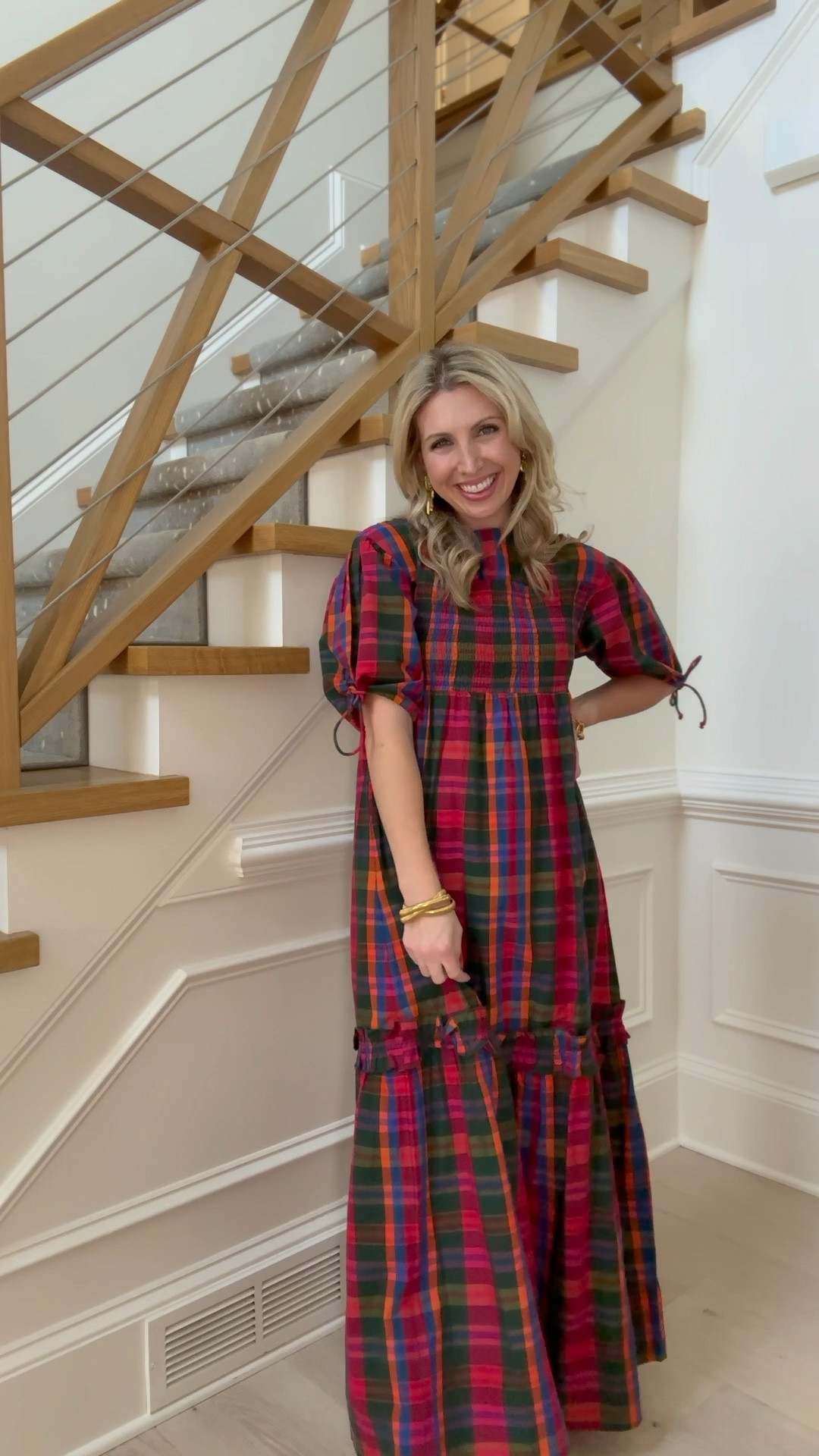Getting holiday ready with @sunshinetiendashop! Y’all I am obsessed with the holiday collection. They have dresses and jewelry for every holiday occasion!!!

I personally love the versatility of this plaid dress and how you can do so much with it. You can easily dress it up or down and the fun intricate details are just beyond darling! It also comes in a navy plaid! 

Linking all the details :) 

For reference I’m in a size small, I would say it is bump friendly and the ties on the arms are adjustable for preference! 

@shop.ltk like.it/xx #liketk.it #bevacationhappy

Holiday dresses, plaid dress, maxi dress, sunshine tienda, holiday party outfit, Christmas outfit, Christmas look, ruffle, bows, tiered dress 

#LTKVideo #LTKHoliday #LTKStyleTip