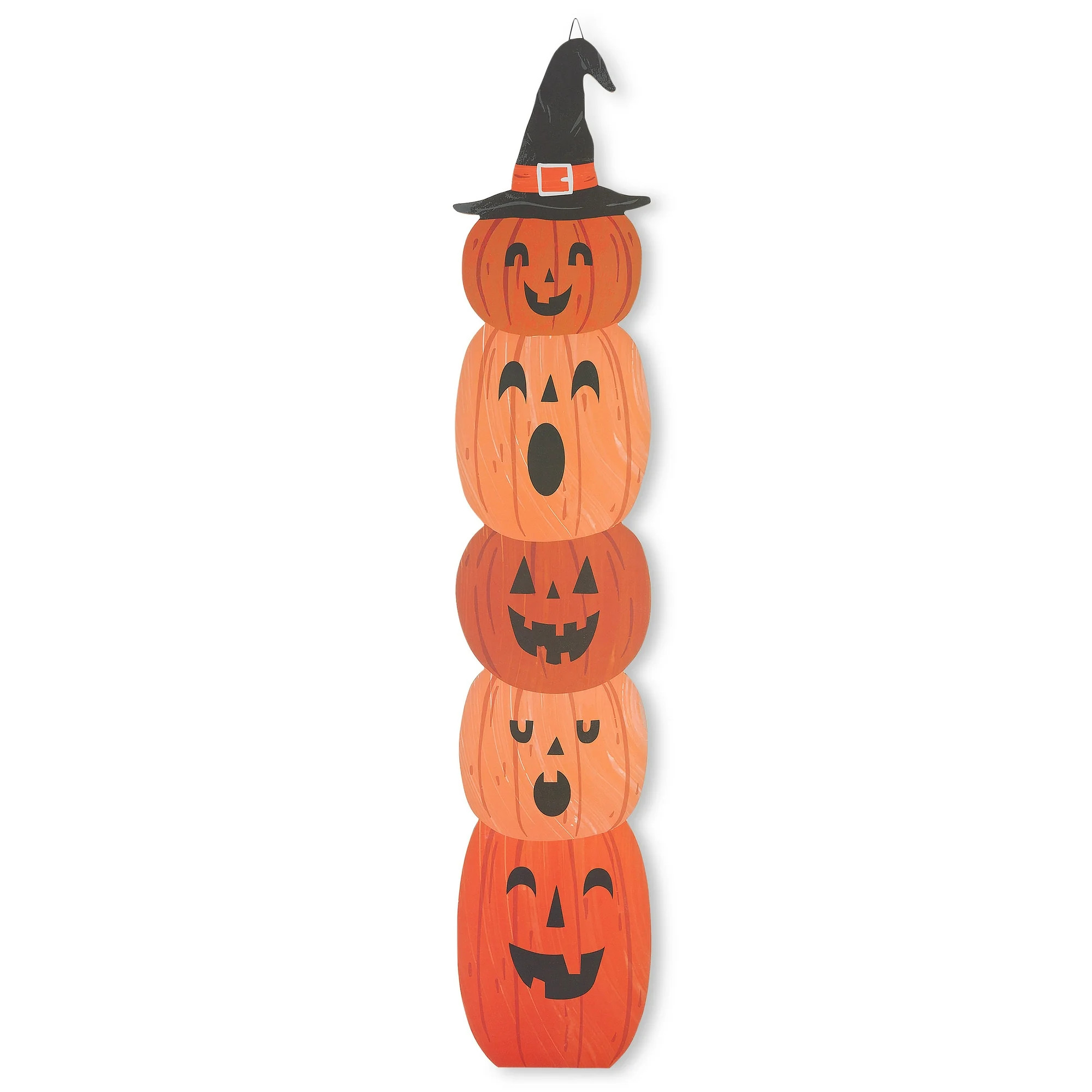 Halloween Fall Sign Decoration, Stacked Jack-O-Lantern, Orange, 42 inch tall, Adult, by Way to Ce... | Walmart (US)