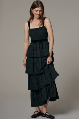Saylor Square-Neck Tiered Maxi Dress | Anthropologie (US)