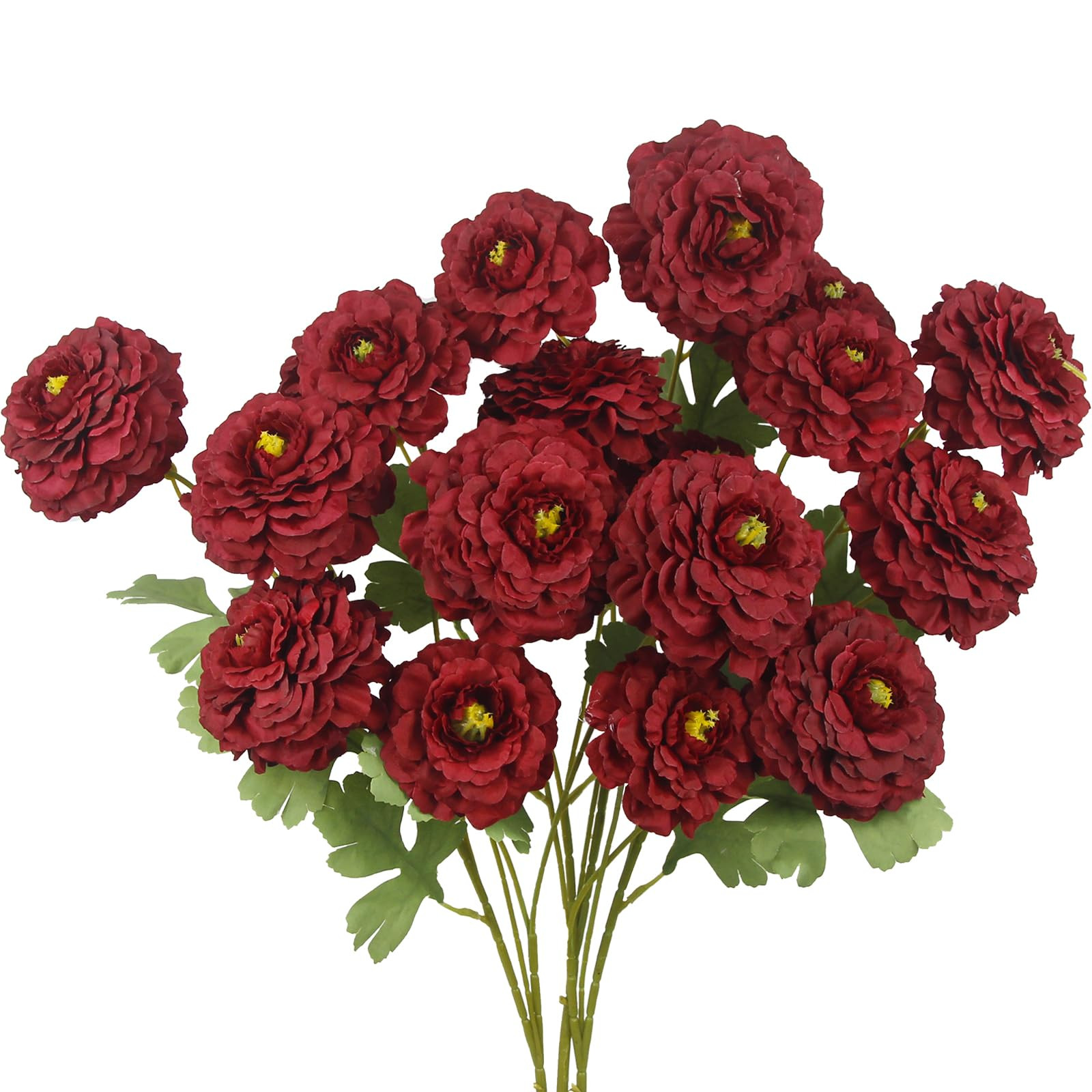 3 Pcs Artificial Flowers Spring Summer Red Zinnia Silk Flowers with Long Stems Zinnia Elegans Art... | Amazon (US)
