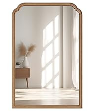 24"x36" Solid Wood Bathroom Mirror Tempered Glass for Wall Mounted, Rustic Wood Frame Wall Mirror... | Amazon (US)