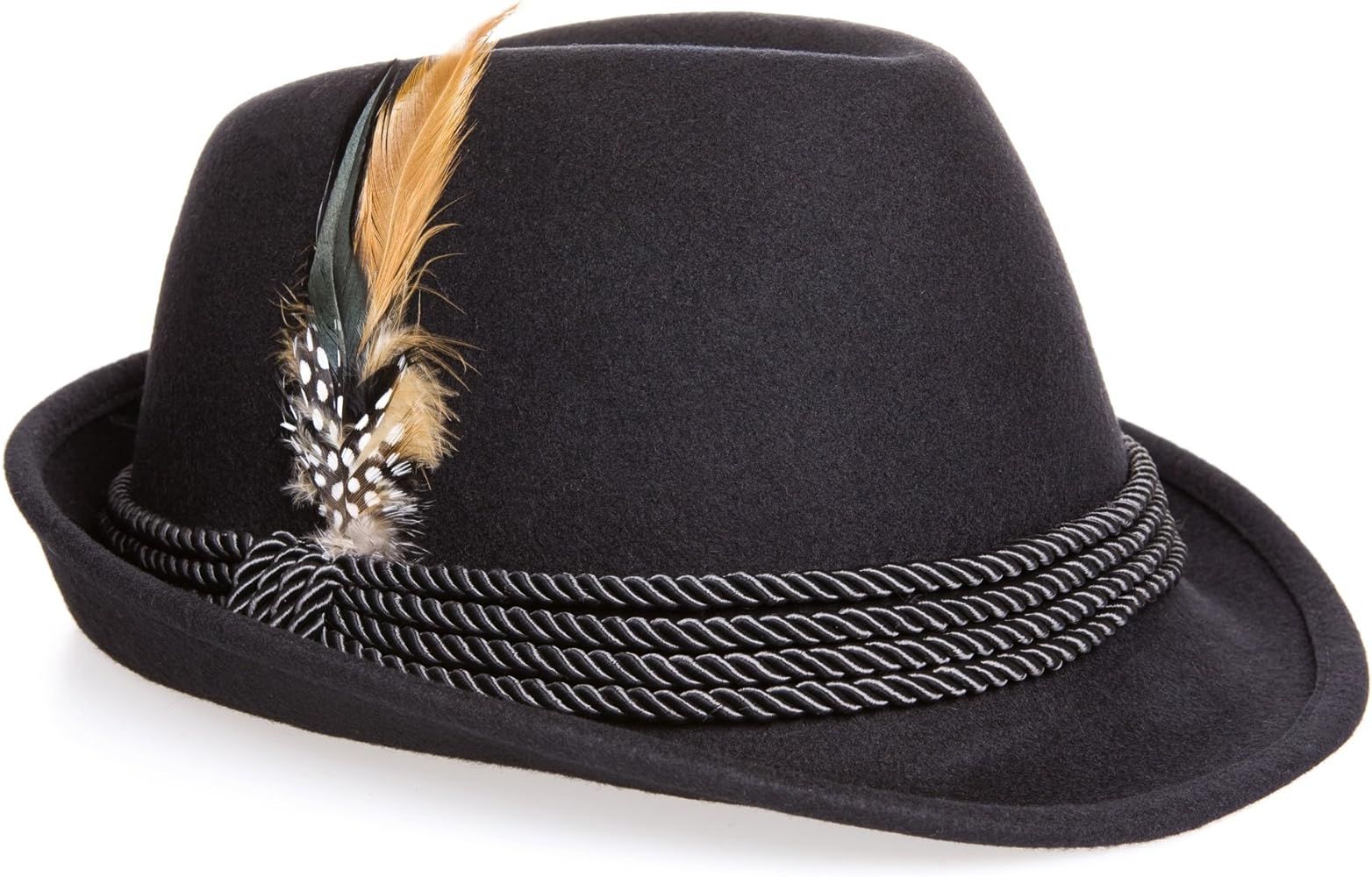 Amazon.com: Holiday Oktoberfest Wool Bavarian Alpine Hat - Black Color, Large (7 3/8" - 7 1/2") :... | Amazon (US)