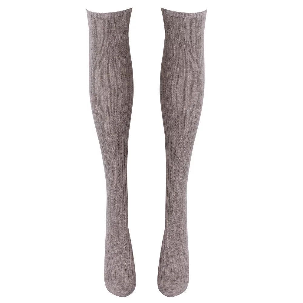 Woshilaocai Winter Warm Women Knit Crochet Cotton Thick Long Socks,Khaki | Walmart (US)