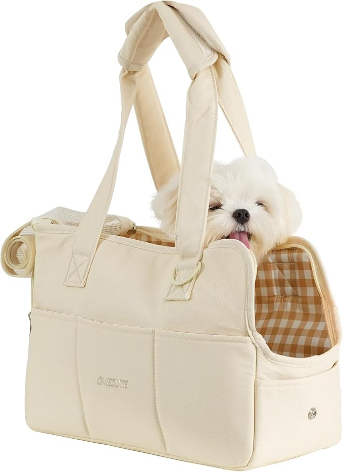 Dog Purse Carrier for Small Dogs Rabbit cat with Large Pockets, Cotton Bag, Dog Carrier Soft Side... | Amazon (US)