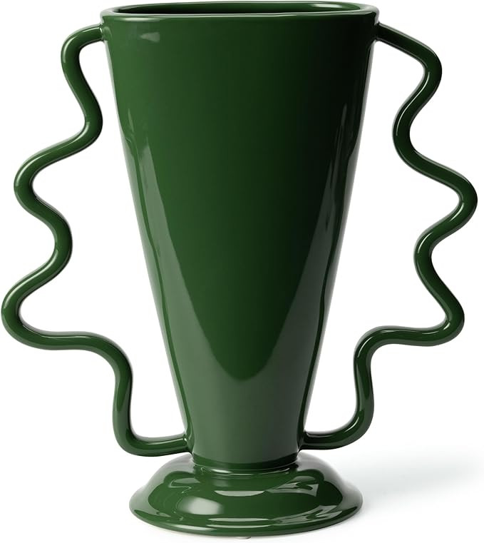 Wild Works Green Rotary Vase Medieval Flower Vessel Living Room Entrance Personalized Simple Wabi... | Amazon (US)