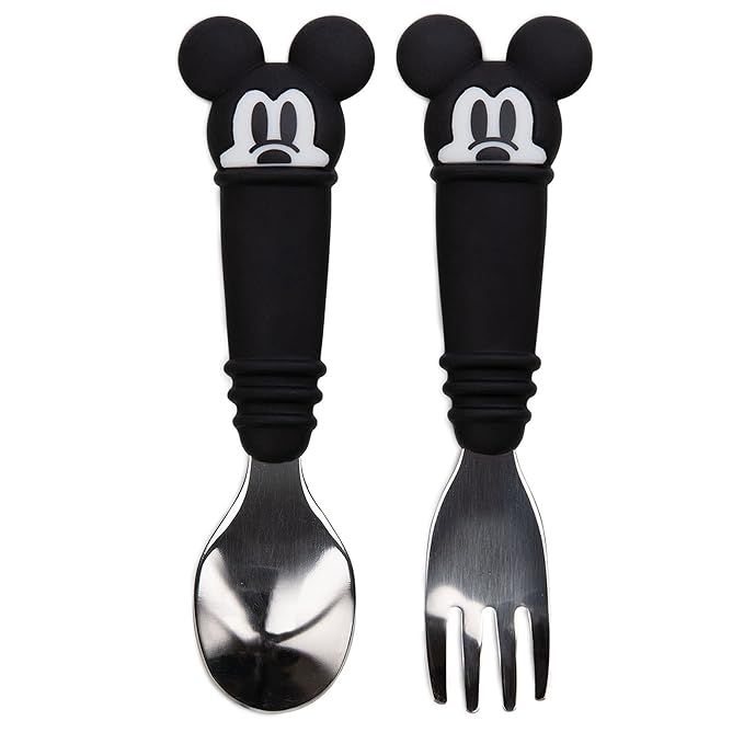 Bumkins Disney Toddler Utensils, Kids Size Fork and Spoon Set, Silicone and Stainless-Steel Train... | Amazon (US)