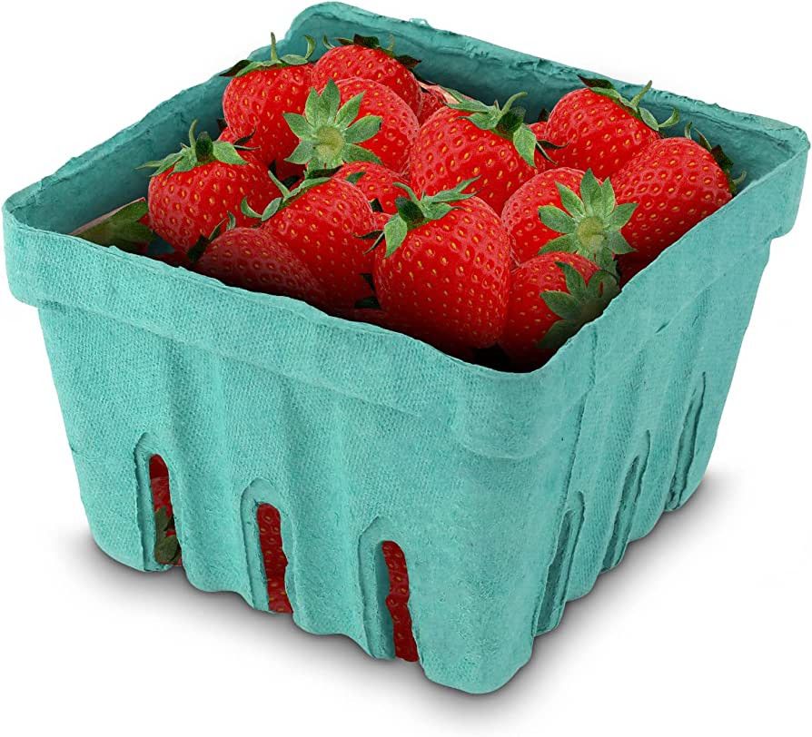 Green Molded Pulp Fiber Produce Vented Berry Basket 1/2 Pint for Packaging Fruits and Veggies by ... | Amazon (US)