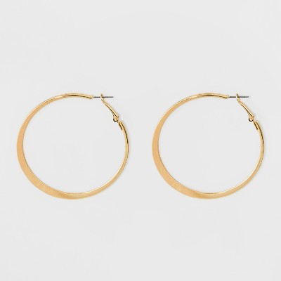 Large Knife Edge Hoop Earrings - A New Day™ Gold: Iron, Nickel-Free, 2.6" Length | Target
