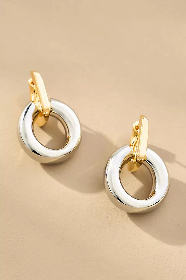 Interlocked Mixed Metal Drop Earrings | Anthropologie (US)