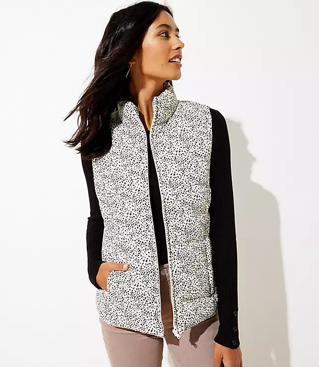 Leopard Print Puffer Vest | LOFT