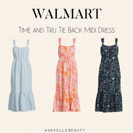 Walmart Time and Tru Tie Back Midi Dress. 

#LTKPlusSize #LTKSeasonal #LTKFindsUnder50