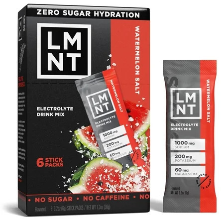 LMNT Zero Sugar Electrolyte Drink Mix - Watermelon - 6ct | Walmart (US)