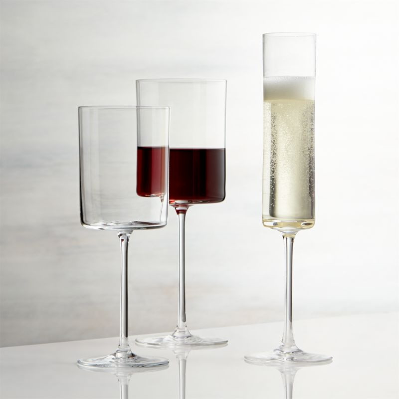 Edge Square Wine Glasses | Crate and Barrel | Crate & Barrel