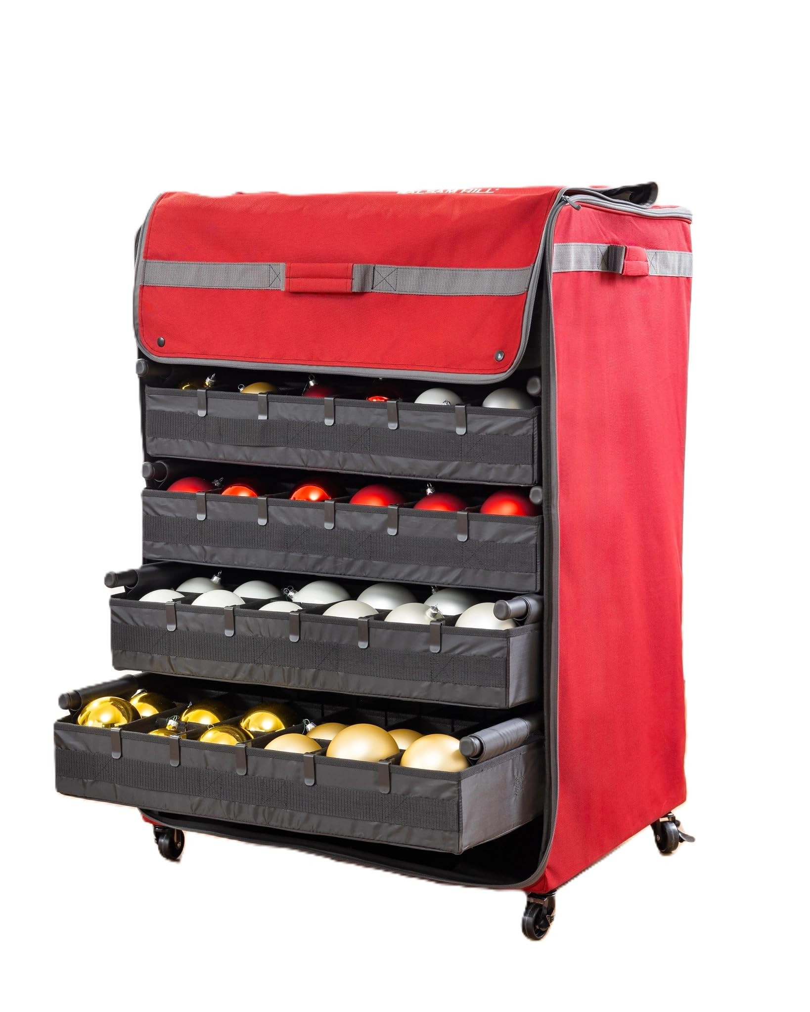 Balsam Hill Deluxe Rolling Ornament Chest - 150pc Christmas Decoration Storage with Dividers & Tr... | Amazon (US)
