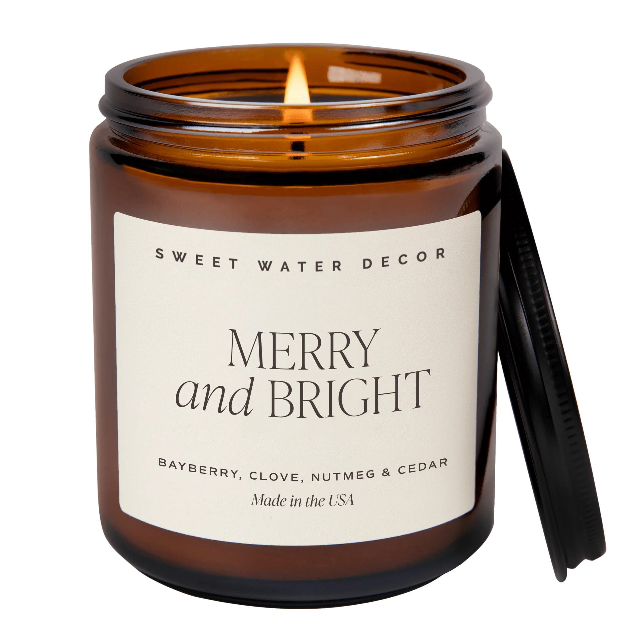 Merry and Bright 9oz. Soy Candle | Christmas Scents for Home | Sweet Water Decor, LLC