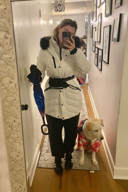 Rainy day essentials especially for walking your dog. Dog raincoat, hands free dog leash, and inside out umbrella. Also linking my Michael kors puffer rain jacket, Nike sweatpants (both on sale!!), and adidas samba sneakers 

Pets, pet gear, sweatpants, Nike, black sneakers, Nordstrom, amazon finds, white jacket

#LTKfindsunder50 #LTKshoecrush #LTKsalealert