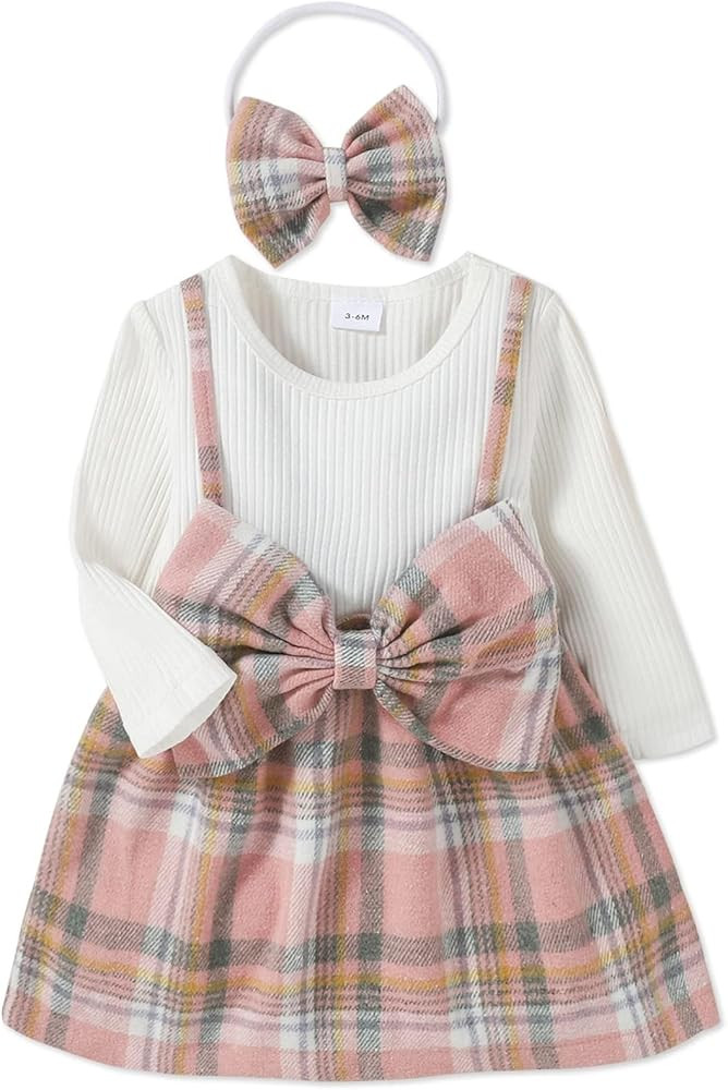 PATPAT Baby Girl Dress Newborn Infant Girls Dress Long Sleeve Toddler Dress | Amazon (US)