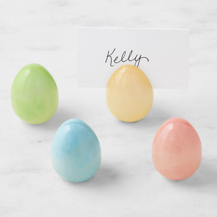 Alabaster Easter Egg Name Card Holders, Set of 4 | Williams-Sonoma