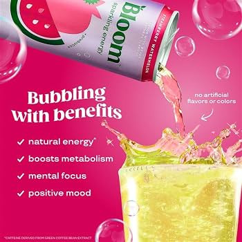 Bloom Nutrition Sparkling Energy Drink Apple Crisp/Glacier Crush 12oz 12Pk | Amazon (US)