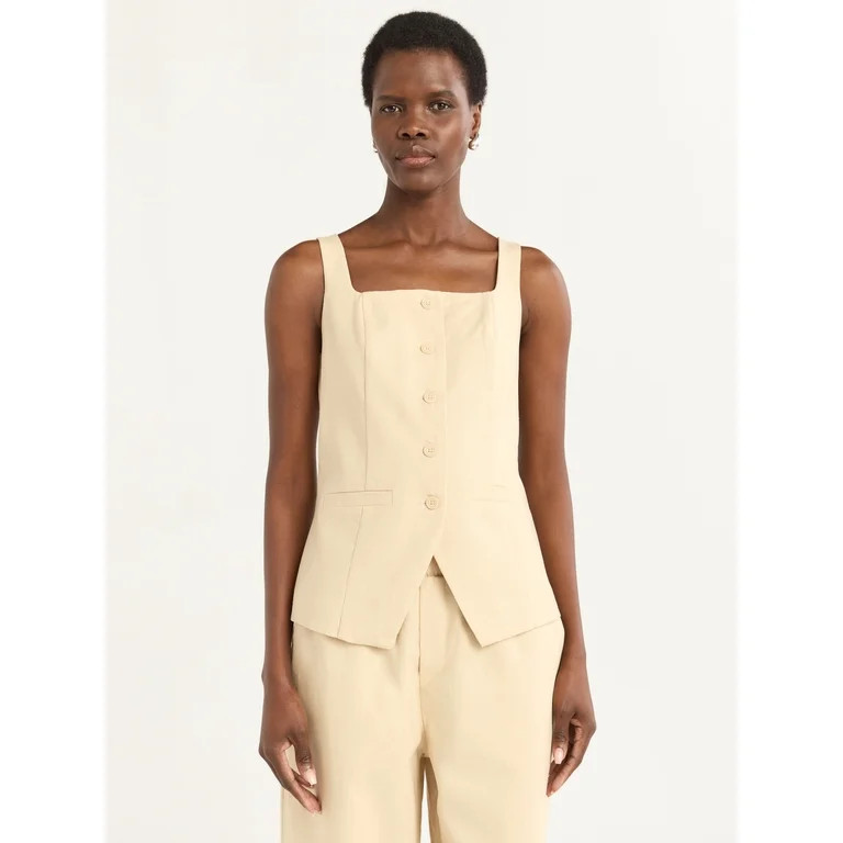 Scoop Women's and Women's Plus Linen Blend Longline Vest, Sizes XS-4X | Walmart (US)