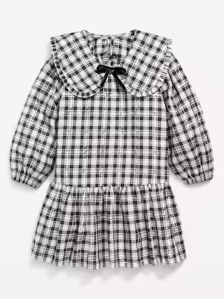 Long-Sleeve Plaid Collared Dress for Toddler Girls | Old Navy (US)