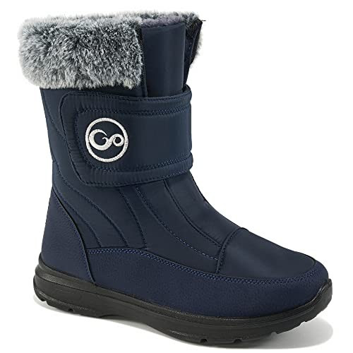 Almusen Snow Boots for Womens Winter Shoes: Warm Fur Lining Mid Calf Boots Women Anti Slip Waterproof Hook Loop Comfortable Outdoor Boot | Amazon (US)