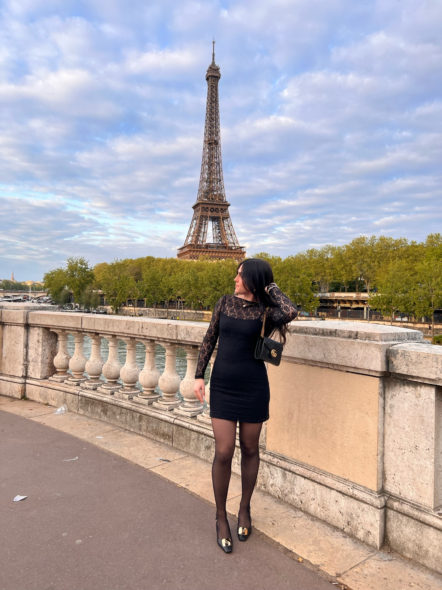 The most perfect little black lace dress to wear to the Eiffel Tower ✨