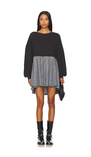 Eleanor Striped Dress in Washed Black Combo | Revolve Clothing (Global)