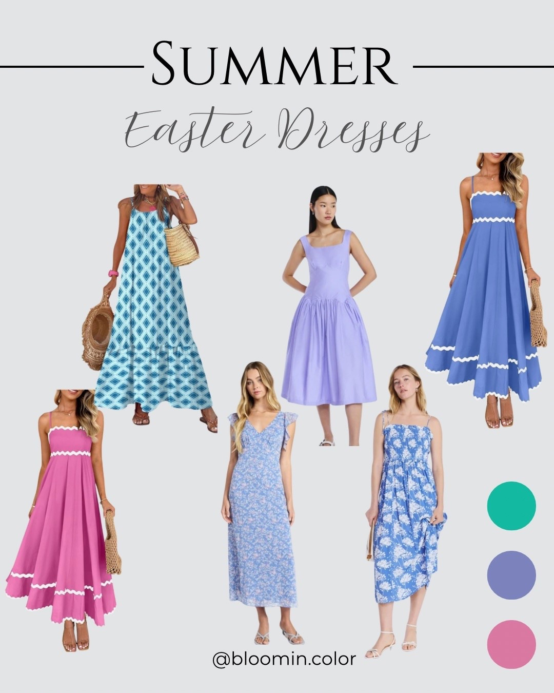 Easter dresses for the Summer color palette 
Affordable Easter dresses 

#LTKootd #LTKOver40
