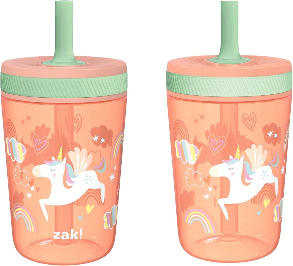 Zak Designs Kelso 15 oz Tumbler Set, (Unicorn) Non-BPA Leak-Proof Screw-On Lid with Straw Made of... | Amazon (CA)