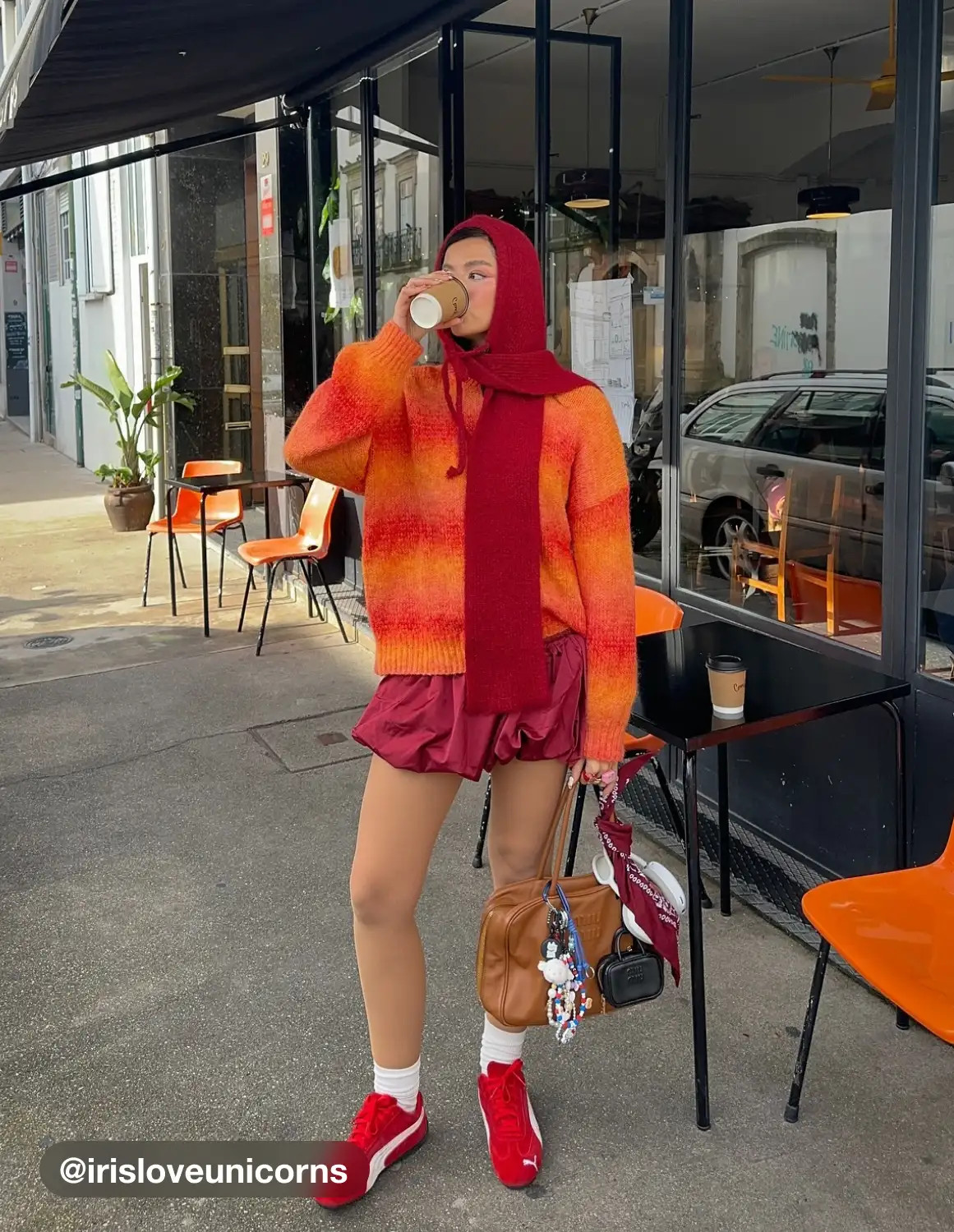 Fall Sweater Knit Fabric Wool-blend Stripe Ombre Sweater For School Daily Casual Picnic Coffee Sh... | Cider