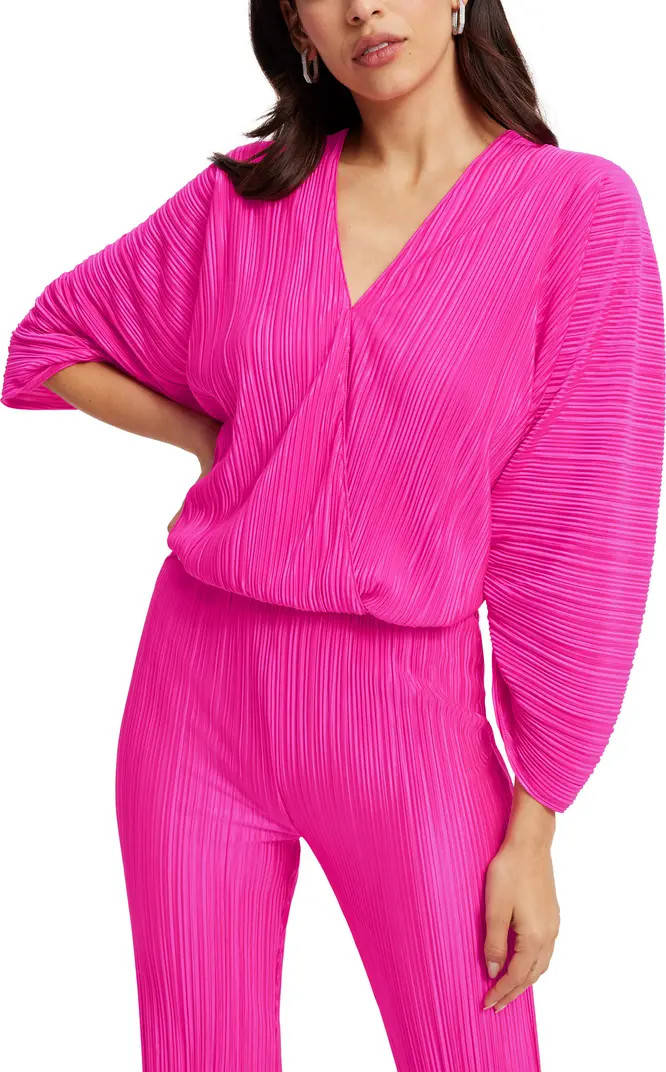 Plissé Sculpted Long Sleeve Crop Top | Nordstrom