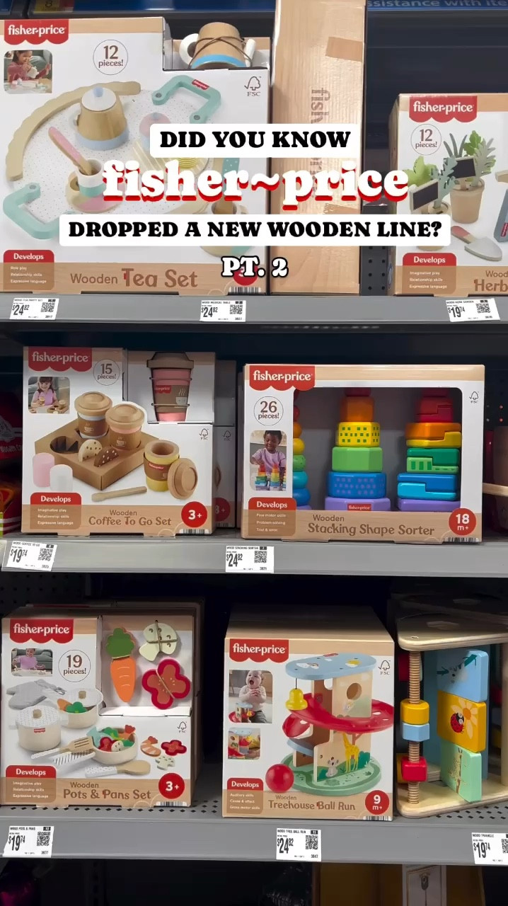 NEW fisher-price wooden toy line! 🪵🌈✨🫧 everything's so cute & modern & most under $20!!

#LTKFindsUnder30 / pretend play / toddlers / baby / kids / montessori / fun summer / aesthetic / gift guide / Target / Amazon / Walmart finds 

#LTKKids #LTKBaby