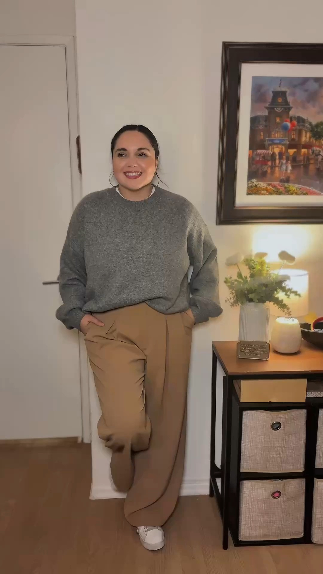 Elevated casual done right ✨ Grey knit, camel trousers, clean white sneakers the easiest neutral combo for fall. Comfy enough for the school run, polished enough for anything after.

#midsizestyle #midsizefashion #falloutfit #falloutfitinspo #neutraloutfit #elevatedcasual #smartcasual #cozystyle #sweaterweather #widelegtrousers #oversizedsweater #capsulewardrobe #outfitinspo #ootd #everydaystyle

#LTKMidsize #LTKootd #LTKSeasonal